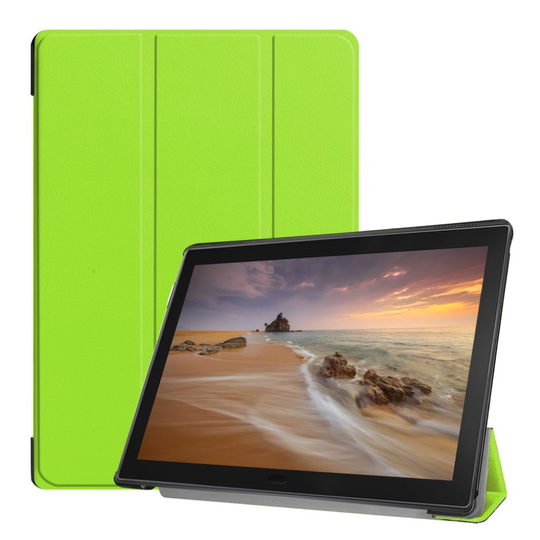 Lenovo Tab E10 tri-fold nahkainen flip suojakotelo - Vihreä