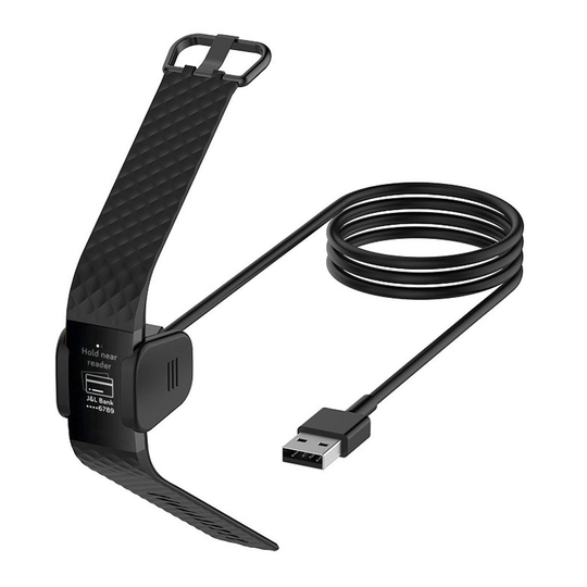 Fitbit Charge 3 USB lataus telakka adapteri (1m) - Musta