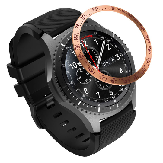 Samsung Gear S3 Frontier metal watch frame - Rose Gold / Red