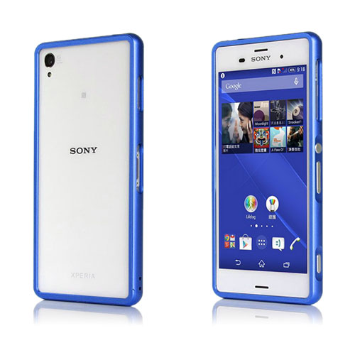 Remes (Tummansininen) Sony Xperia Z3 Metallinen Bumper Suojakehys