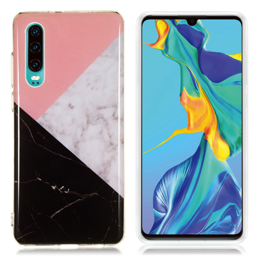 Huawei P30 marmori kuosinen joustava suojakotelo - Malli E