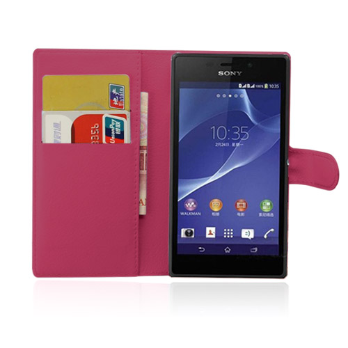 Jensen Sony Xperia M2 Aqua Nahkakotelo - Kuuma Pinkki