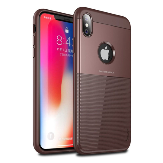iPhone 9 Plus IPAKY Kova Hybriidi Muovinen Takasuoja Kuori - Kahvi
