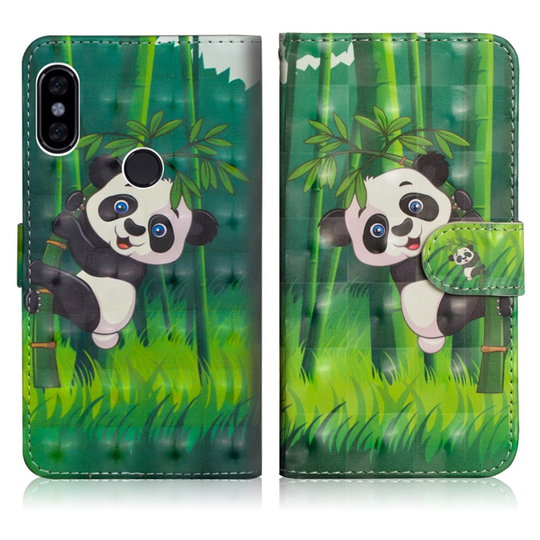 Xiaomi Redmi S2 Synteetti Nahkainen Kuviollinen Lompakko Suojakotelo - Bambuu Panda