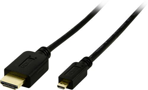 HDMI-kaapeli, HDMI High Speed With Ethernet, 4K, Ultra HD, HDMI Type A Uros - HDMI Micro Uros, Kulla