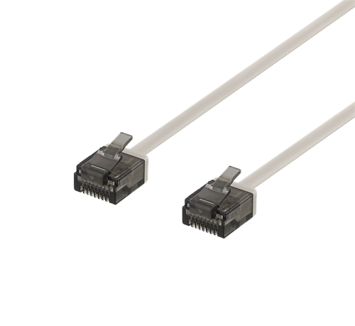 U/UTP Cat6a -laitekaapeli, Litteä, 1 M, Ainoastaan 1 Mm Paksu, 500 MHz, Harmaa