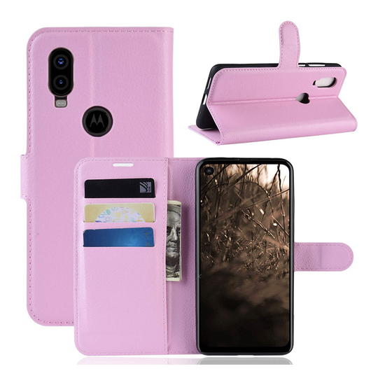 Motorola P40 litsi nahkainen suojakotelo - Pinkki