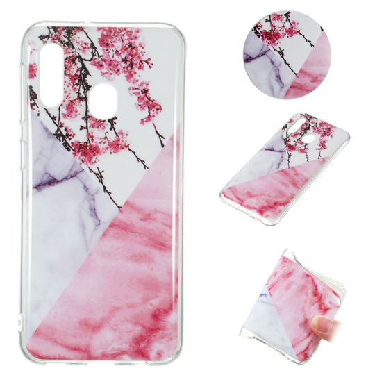 Marble Samsung Galaxy A20e kuoret - Kukkainen marmori