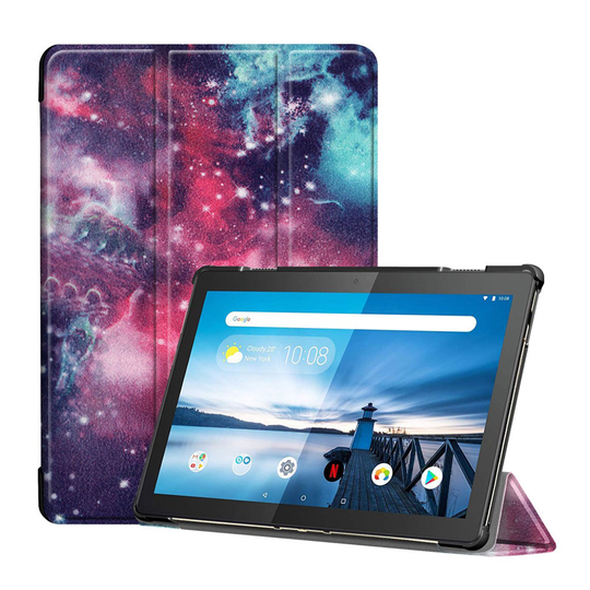 Lenovo Tab M10 tri-fold pattern leather case - Galaxy