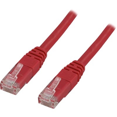 Laitekaapeli, U/UTP Cat6, 0,5 M, 250 MHz, Delta-sertifioitu, LSZH, Punainen