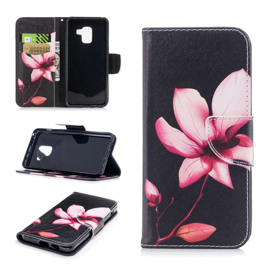 Samsung Galaxy A8 (2018) printtikuvioinen suojakotelo - Pinkki kukka