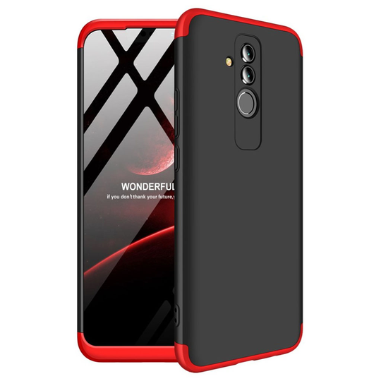 Huawei Mate 20 Lite GKK 3 palainen matta pintainen kova muovinen takasuoja kuori - Punainen/ Musta