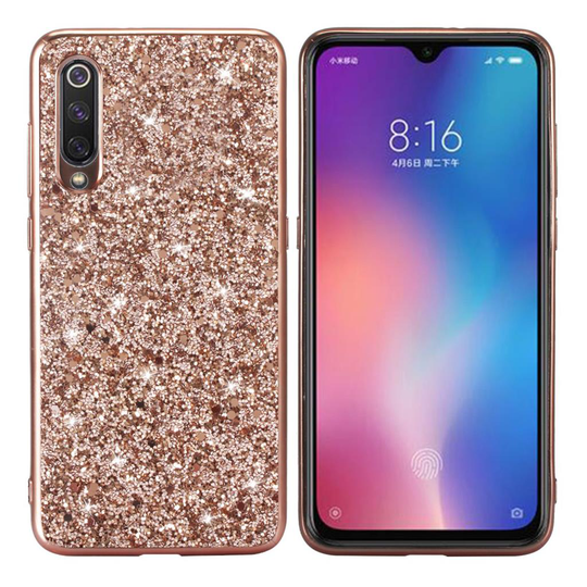 Glitter Xiaomi Mi 9 kuoret - Ruusukulta