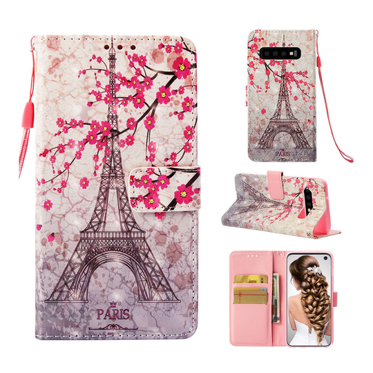Samsung Galaxy S10 kuosillinen nahkainen flip Suojakotelo - Eiffel Torni