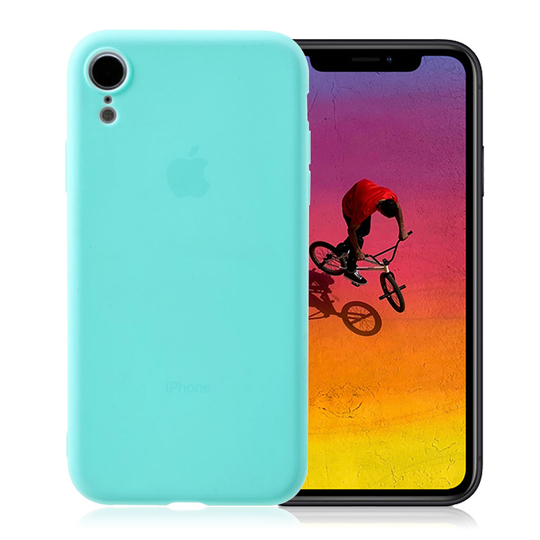 iPhone Xr Sormejälki Hylkivä Matta Pintainen Pehmeä Muovinen Takasuoja Kuori - Cyaani