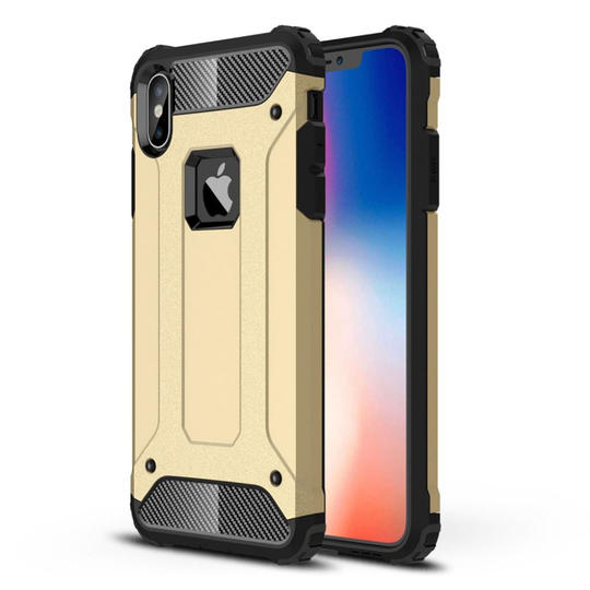 iPhone Xs Max beskyttelses deksel av hybrid materiale - gull