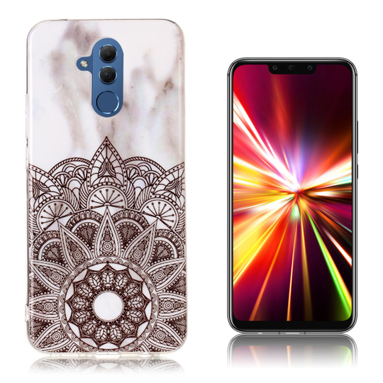 Huawei Mate 20 Lite marmori IMD kuviollinen silikooni muovinen joustava takasuoja kuori - Valkoinen Mandala
