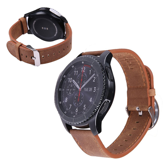 Crazy Horse Samsung Gear S3 Frontier genuine leather watch band - Light Brown