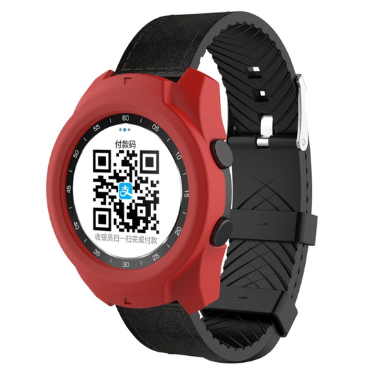 Ticwatch Pro pehmeä silikoni kehys Suojakotelo - Punainen
