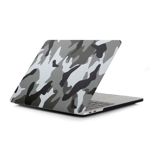 MacBook Pro 13 Touchbar Kuvallinen Kova Muovi Suoja Kuori - Camo Musta