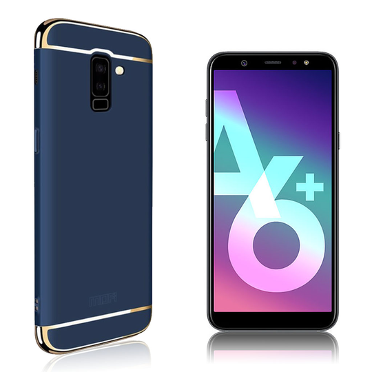 Samsung Galaxy A6 Plus (2018) MOFI sarjan kolme palainen matta pintainen kova muovinen suojakuori - Sininen
