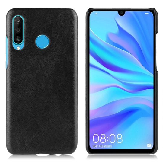Huawei P30 Lite litchi leather case - Black