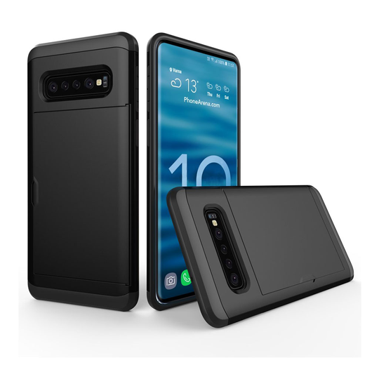 Samsung Galaxy S10 Plus korttipaikallinen hybrid Suojakotelo - Musta