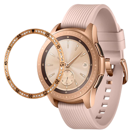 Samsung Galaxy Watch (46mm) rhinestone stainless steel bezel - Rose Gold