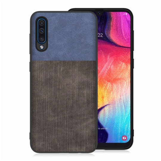 Samsung Galaxy A50 jeans texture case - Blue / Black