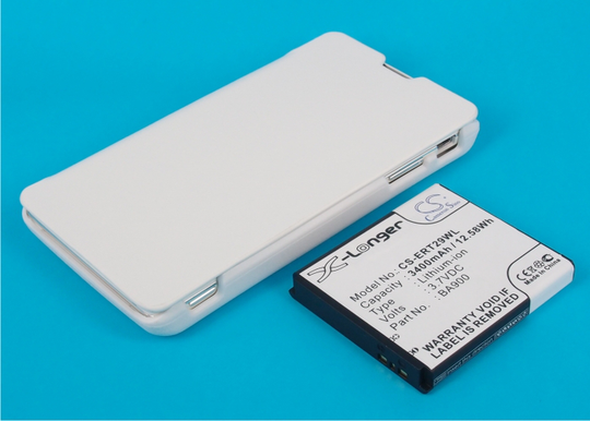 SonyEricsson Xperia TX tehoakku erillisellä laajennetulla valkoisella takakannella 3400 mAh