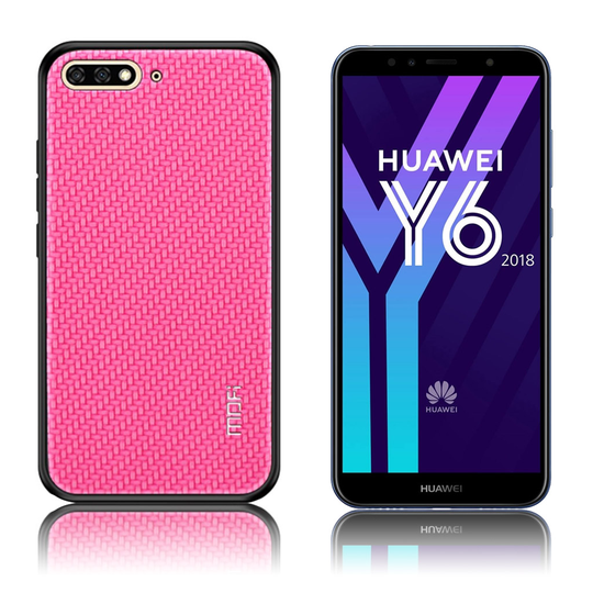 MOFI Huawei Y6 2018 woven hybridi suojakotelo - Rose