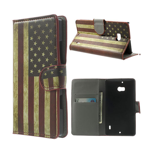 Moberg Nokia Lumia 929/930 Nahkakotelo - Vanhanaikainen Amerikan Lippu