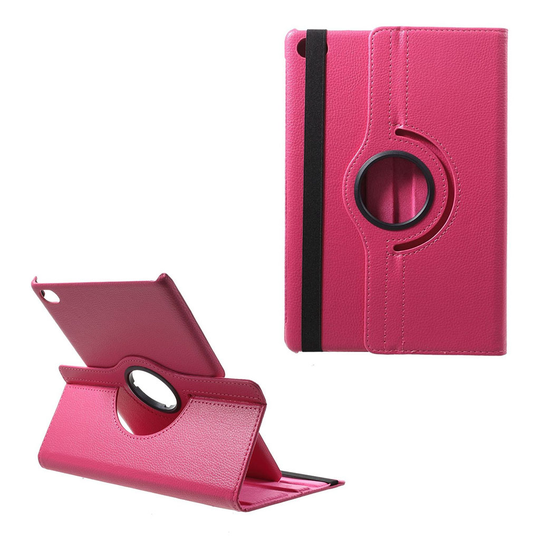 Huawei MediaPad M5 Lite 360 degree litsi nahkainen suojakotelo - Rose