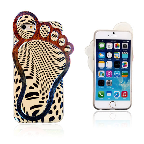 3D Foot (Mustat Kuviot) iPhone 6 Suojakuori