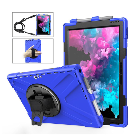Microsoft Surface Pro 6 X-Shape kombo suojakotelo - Sininen
