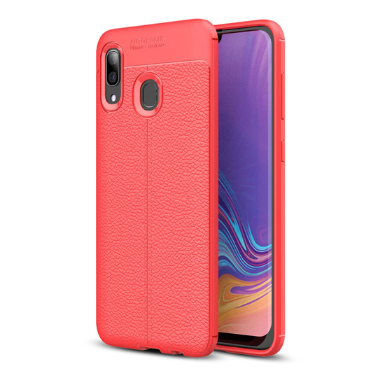 Samsung Galaxy A40 litchi skin case - Red