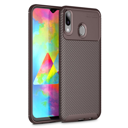 Carbon Shield Samsung Galaxy M20 kuoret - Ruskea