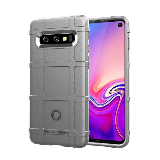 Samsung Galaxy S10 Iskunkestävä ristikko pintainen suojakotelo - Harmaa