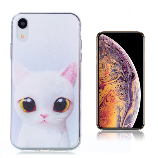 iPhone Xs Max ohut kuviollinen pehmeä silikooni muovinen suojakuori - Kissa