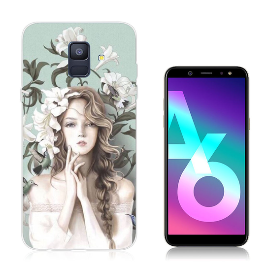Samsung Galaxy A6 (2018) Muovinen Joustava Kuvallinen Takasuoja Kuori - Kaunis Tyttö