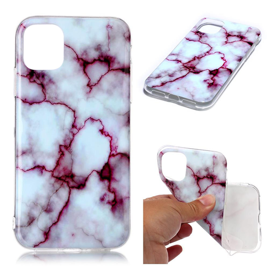 Marble iPhone 11 kuoret - Ruusu / valkoinen