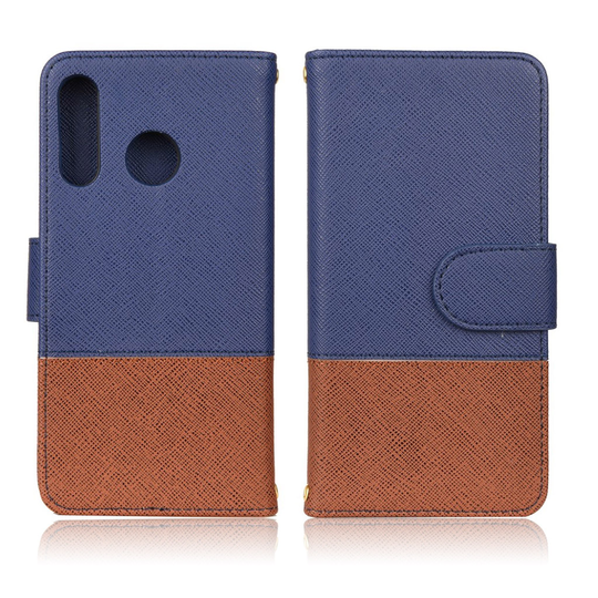 Huawei P30 Lite bi-color leather case - Dark Blue