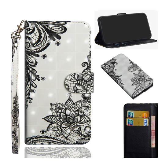 Sony Xperia 10 pattern leather case - Lace Flower