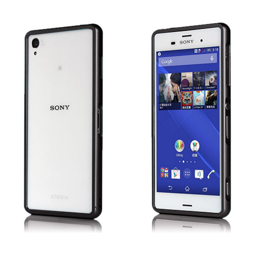 Remes (Musta) Sony Xperia Z3 Metallinen Bumper Suojakehys