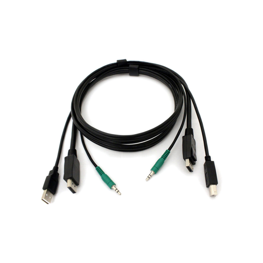 BLACK BOX SECURE HDMI KVM CABLE - USB A-B, 3.5MM AUDIO, 6-FT. (1.8-M)