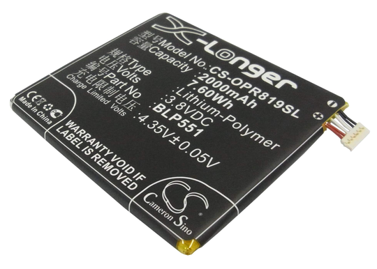OPPO Find Mirror Find Muse R809T akku 2000mAh