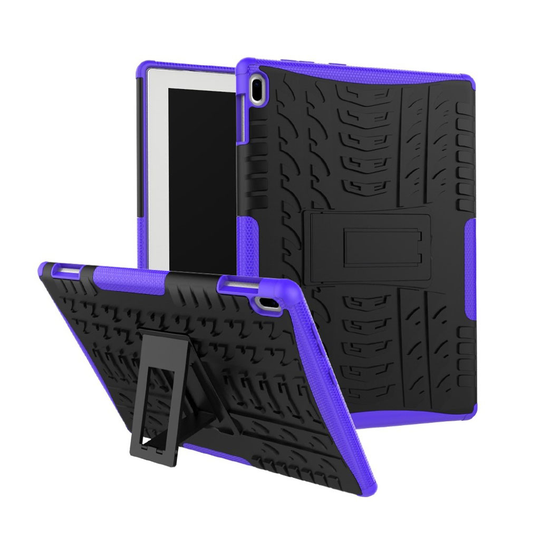Lenovo Tab 4 10 Anti-Slip Rengas Kuvio Muovi ja TPU Hybriidi Suoja Jalkatuella - Violetti