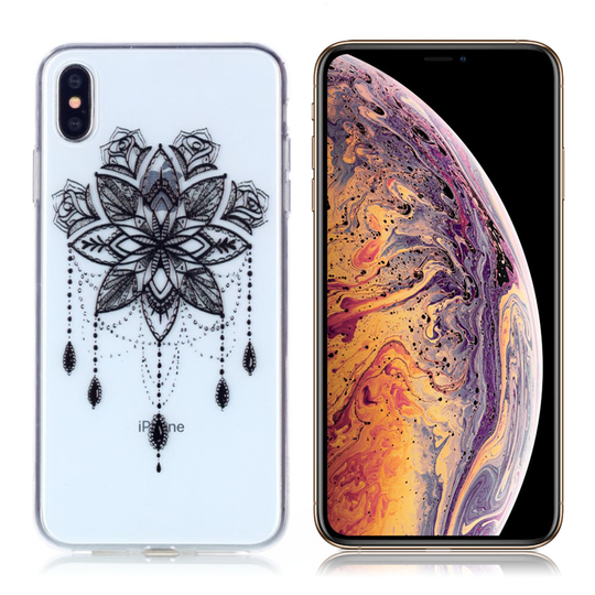iPhone 9 Plus Kuviollinen Pehmeä ja Joustava Muovinen Takasuoja Kuori - Pitsi Kukka