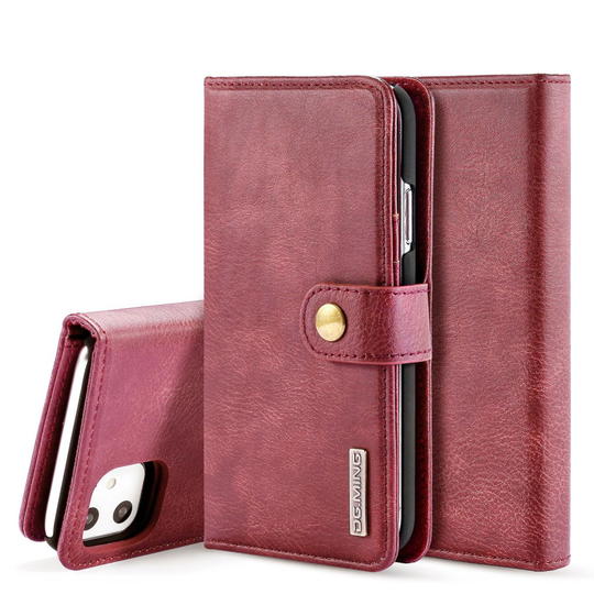 DG.MING iPhone 11 2-in-1 Wallet kotelot - Viininpunainen