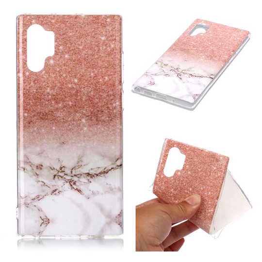 Marble Samsung Galaxy Note 10 Pro kuoret - Luumu / valkoinen marmori